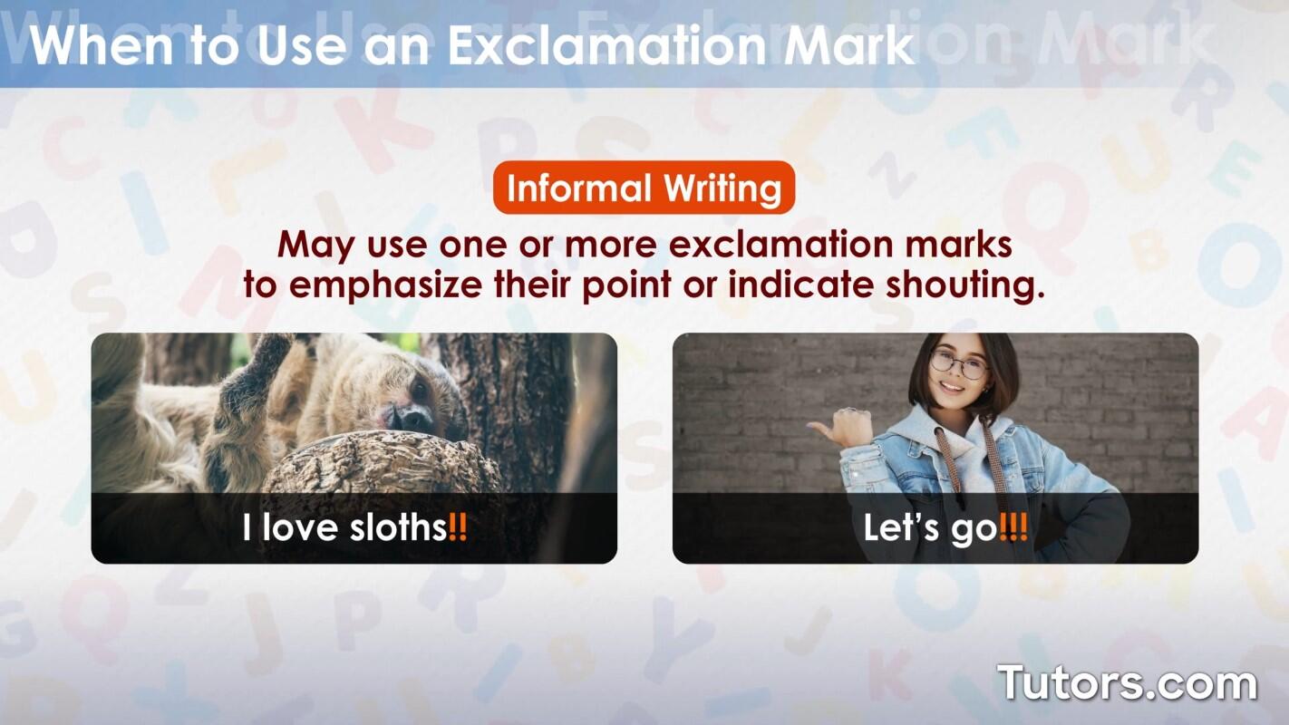 Exclamation points in informal writing