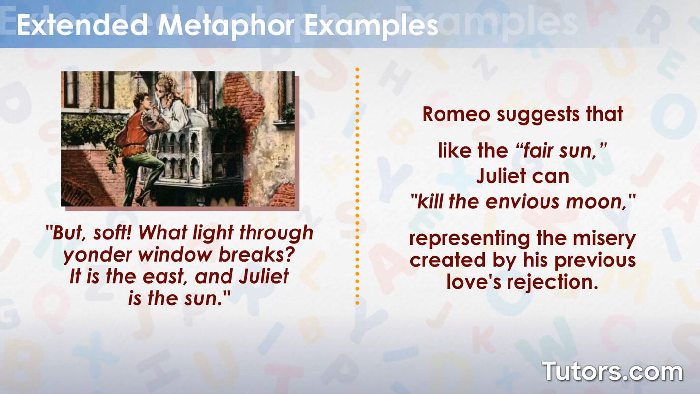 Extended metaphor poetry example - Romeo and Juliet