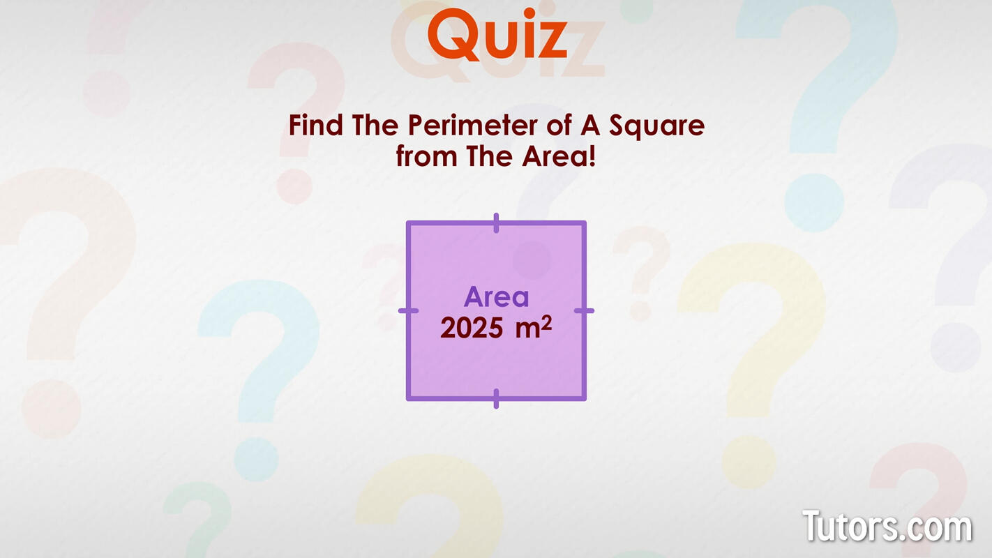 Find the perimeter from area example problem