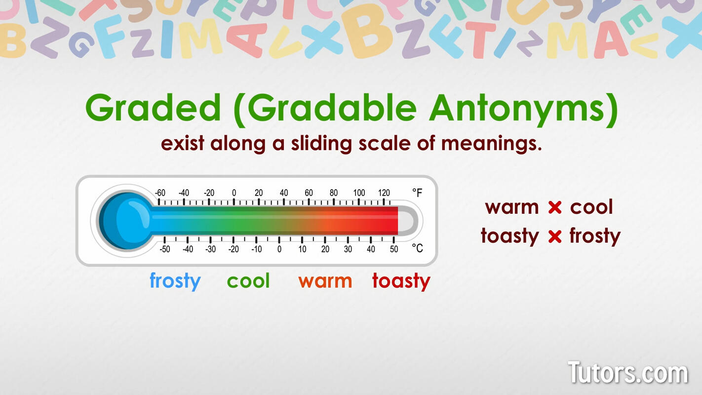Graded antonyms examples