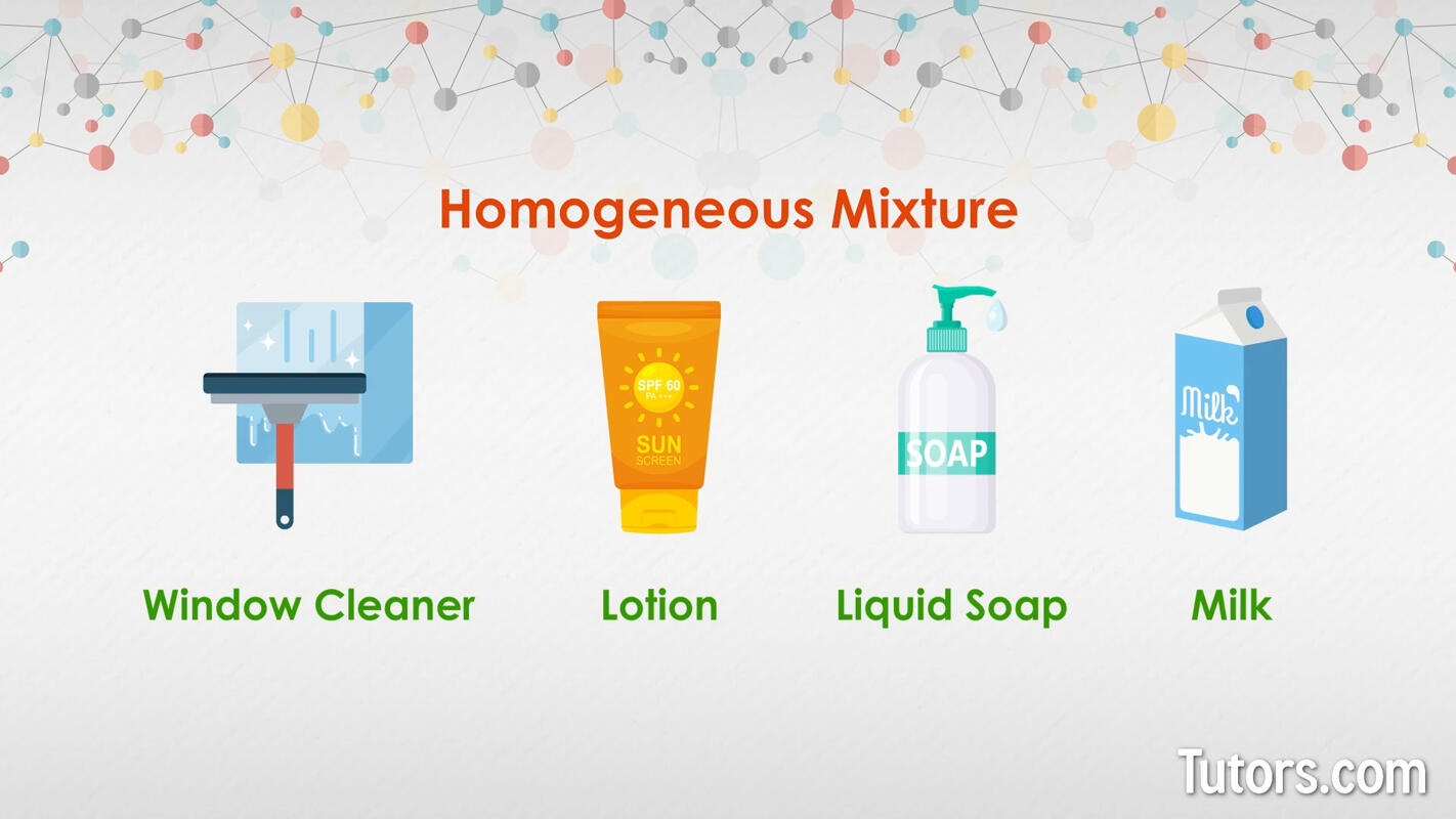 Homogeneous mixtures household examples