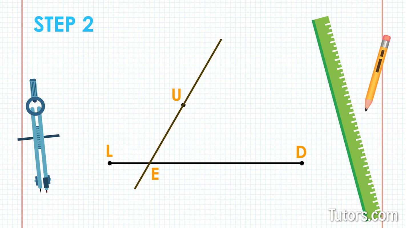 How To Construct Parallel Lines: Step 2