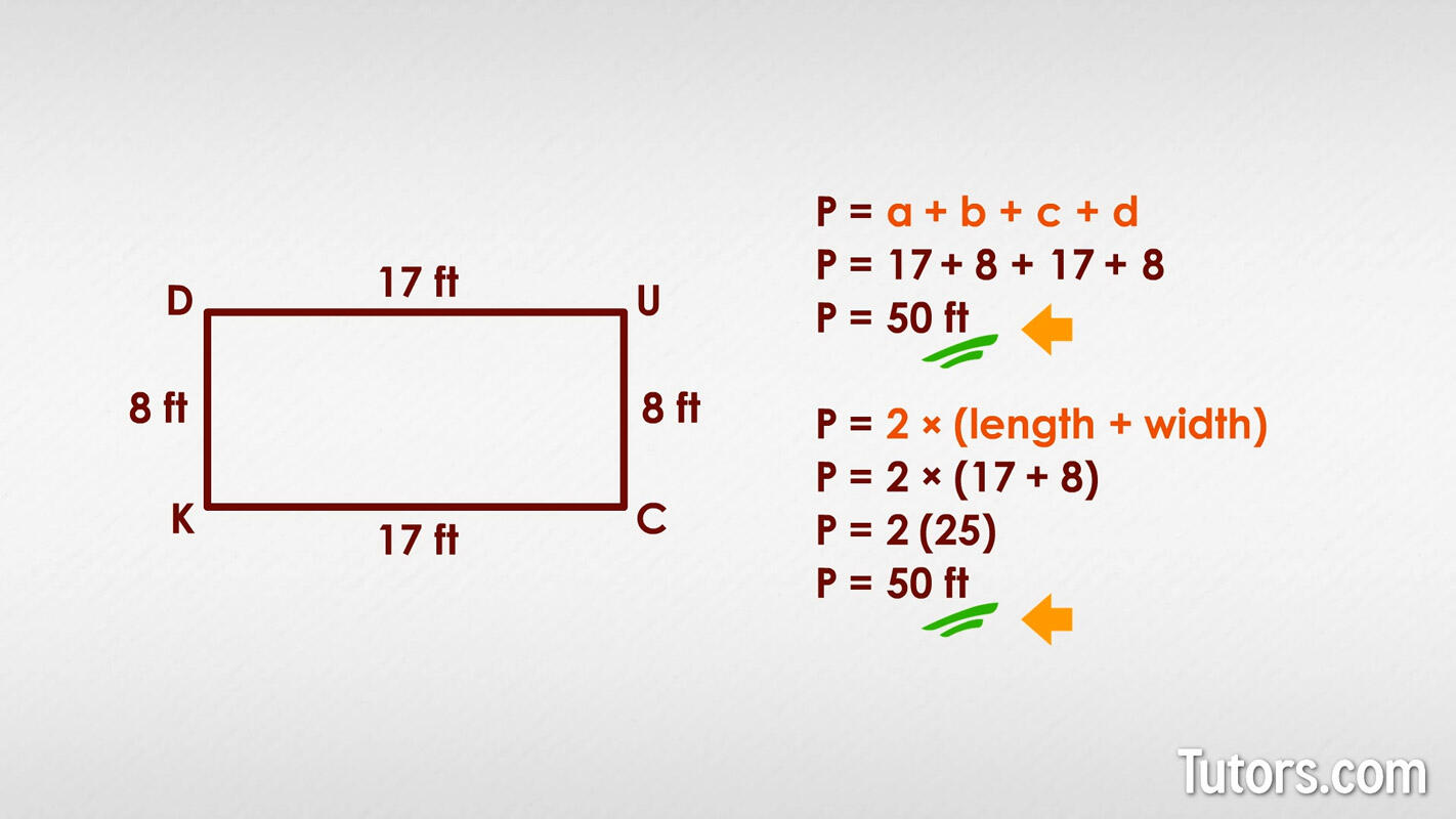 How to find the perimeter of a rectangle