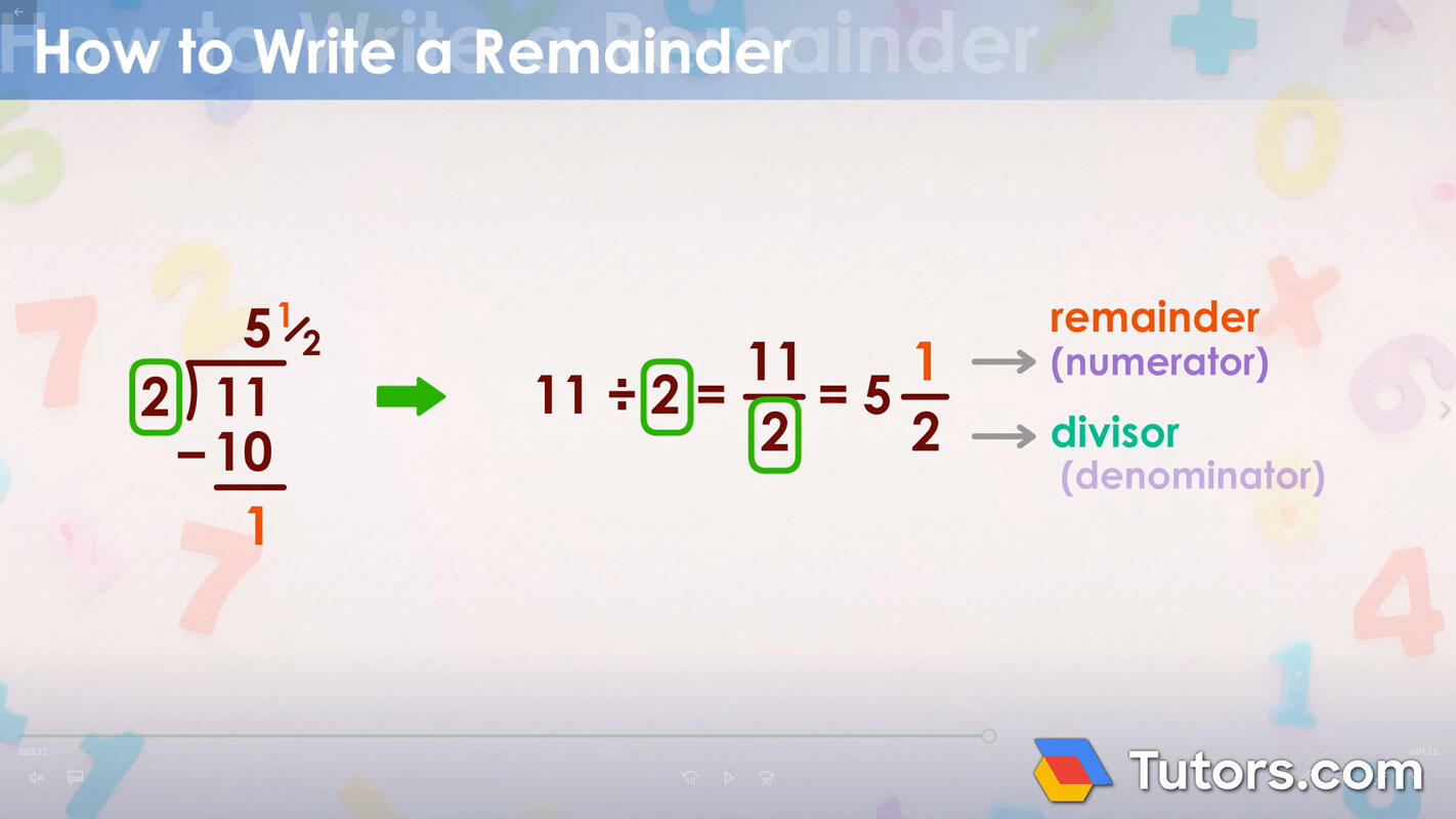 How to write a remainder