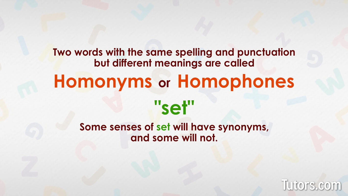 Hymonyms or homophones definition