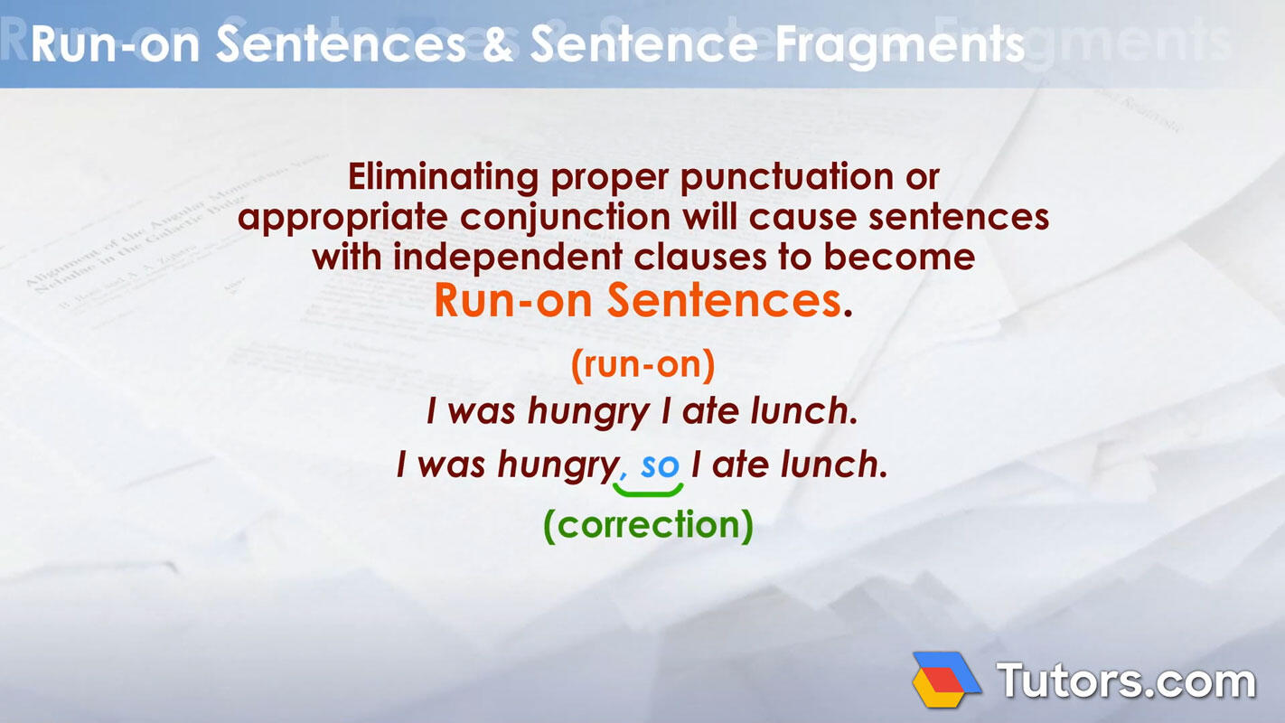 Independent clause - run-on sentences