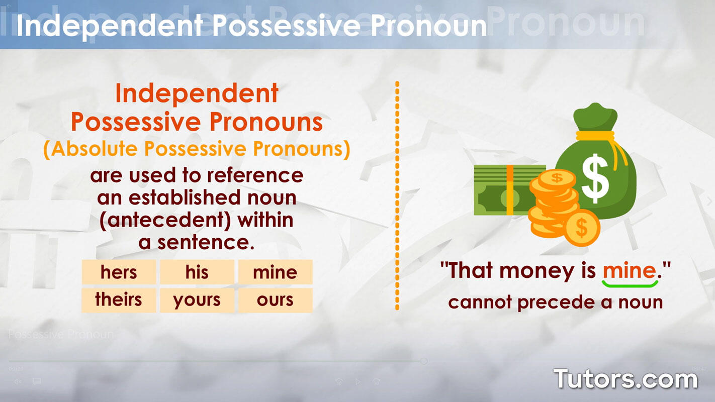 Independent possessive pronouns