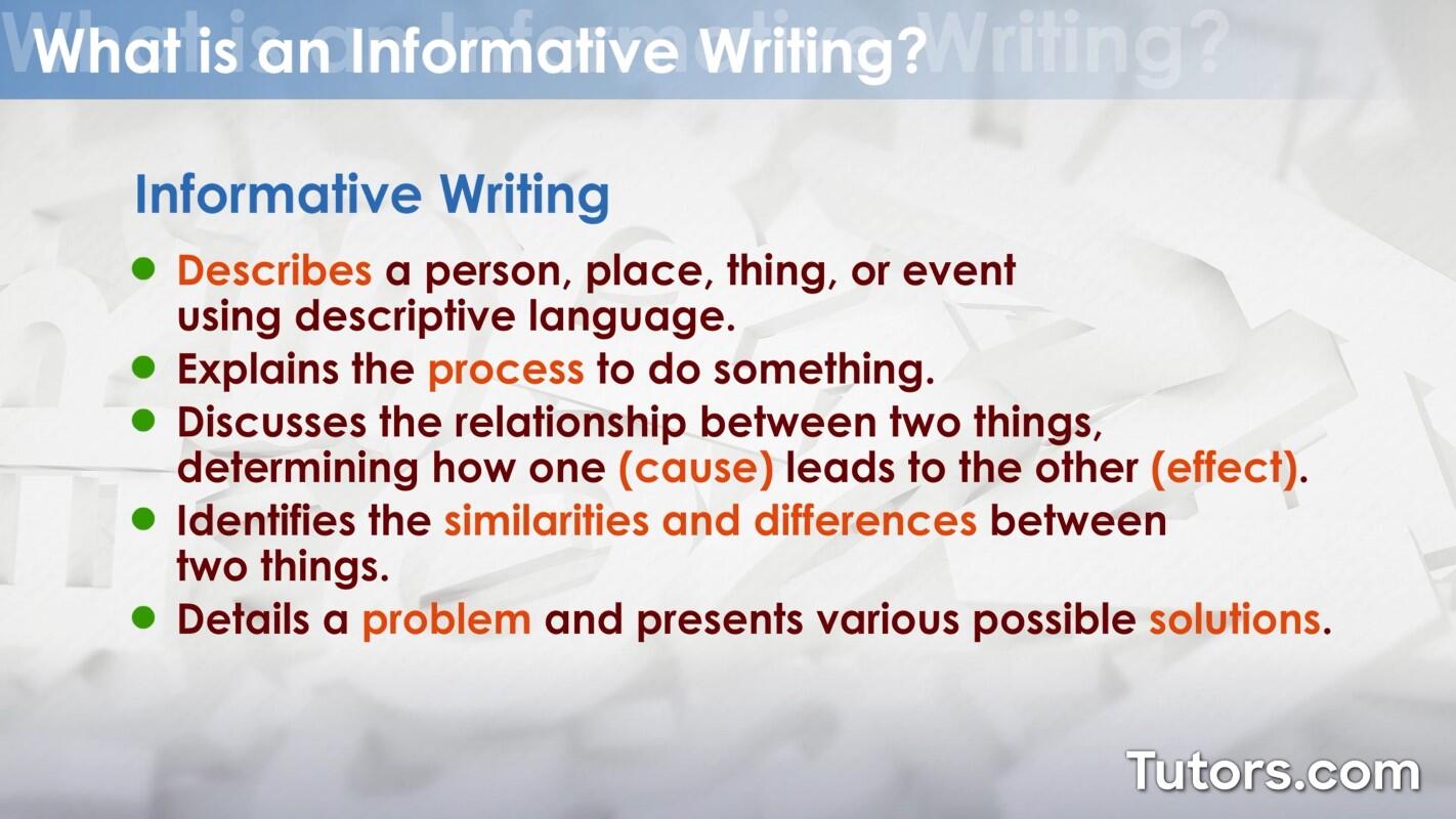 What is informative writing?