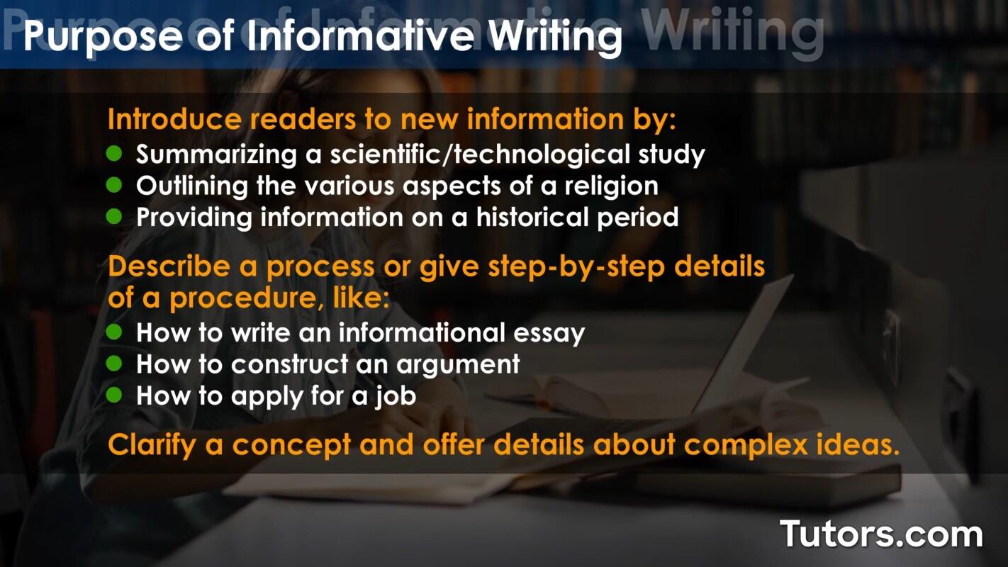 Purpose of informative essays