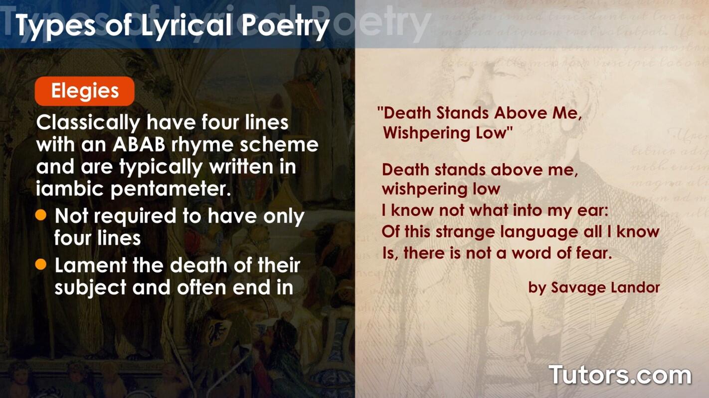 Types of lyrical poetry