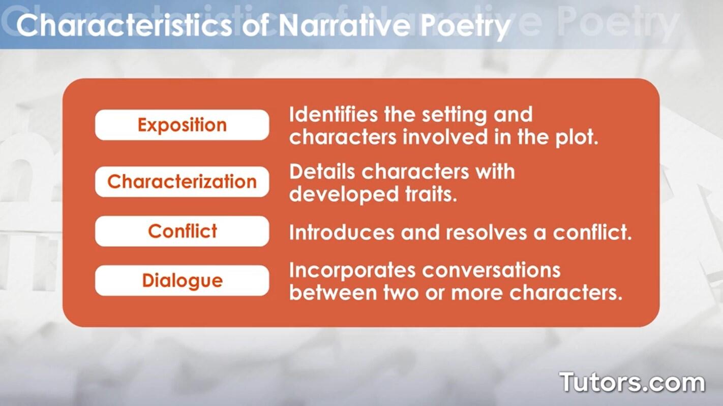 Characteristics of narrative poetry