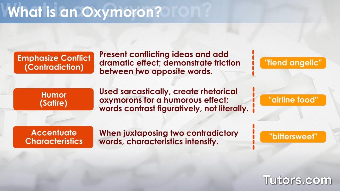 Purposes of oxymoron