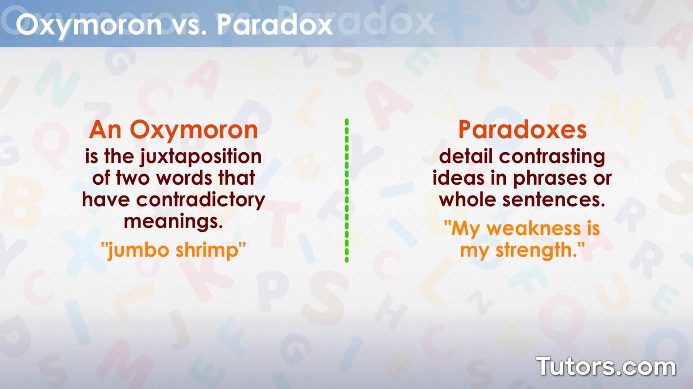 Oxymoron vs. paradox