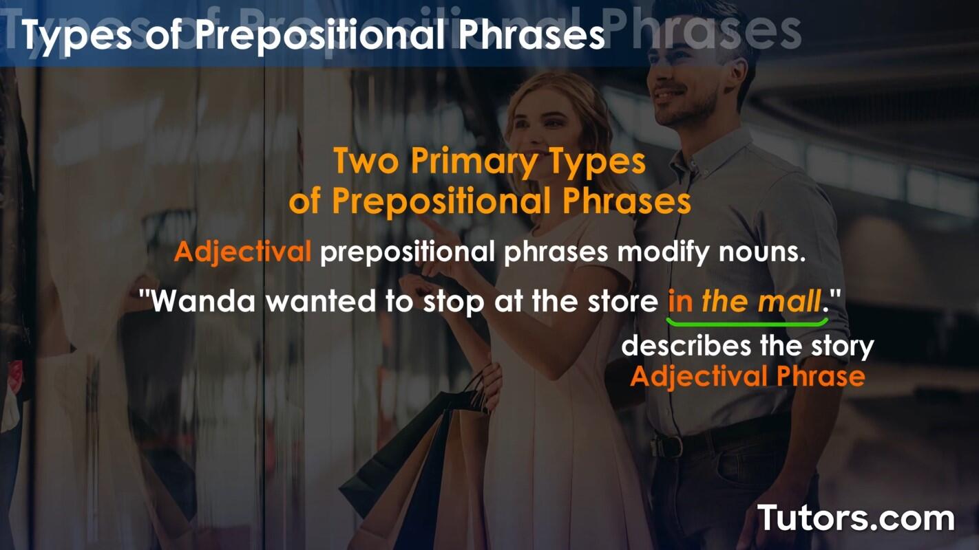 Adjectival prepositional phrases