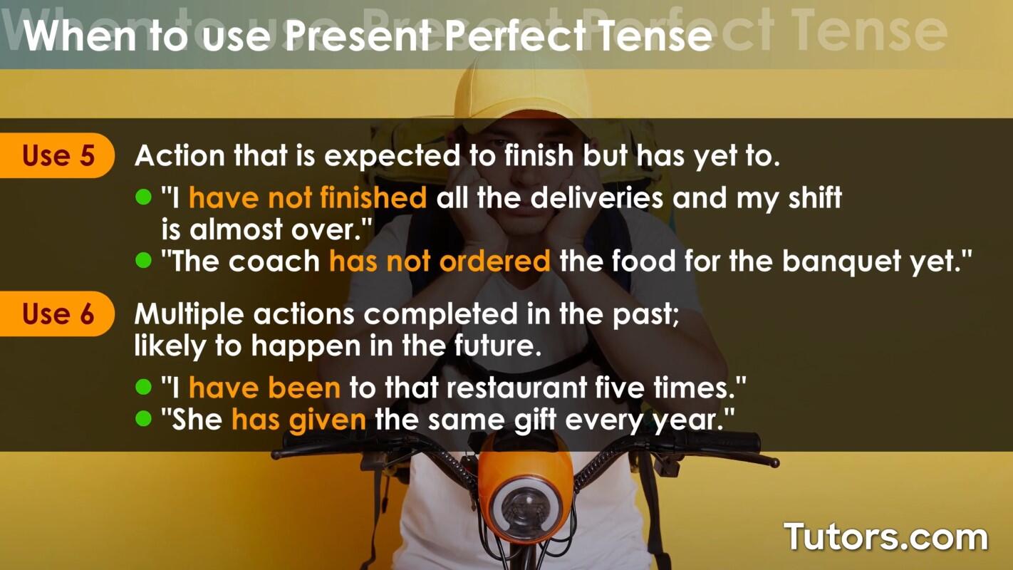 Present perfect tense uses