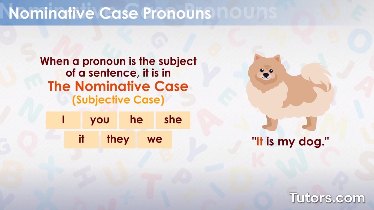 Nominative case pronouns