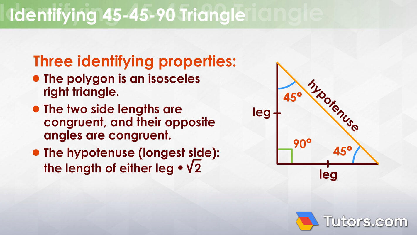 Properties of 45-45-90 triangles