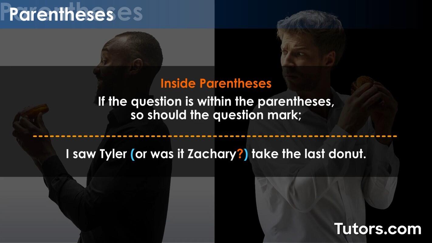 Question marks inside parentheses