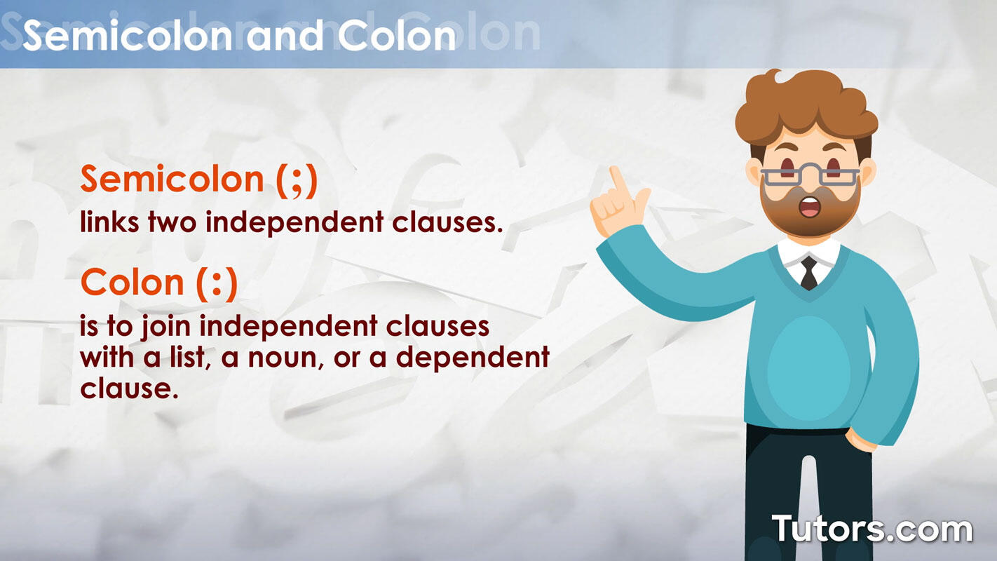 Semicolon vs. colon