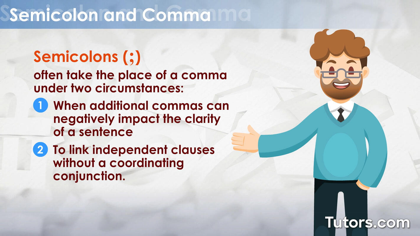 Semicolon vs. comma