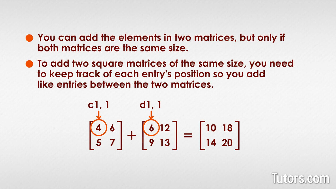 Square Matrix Addition