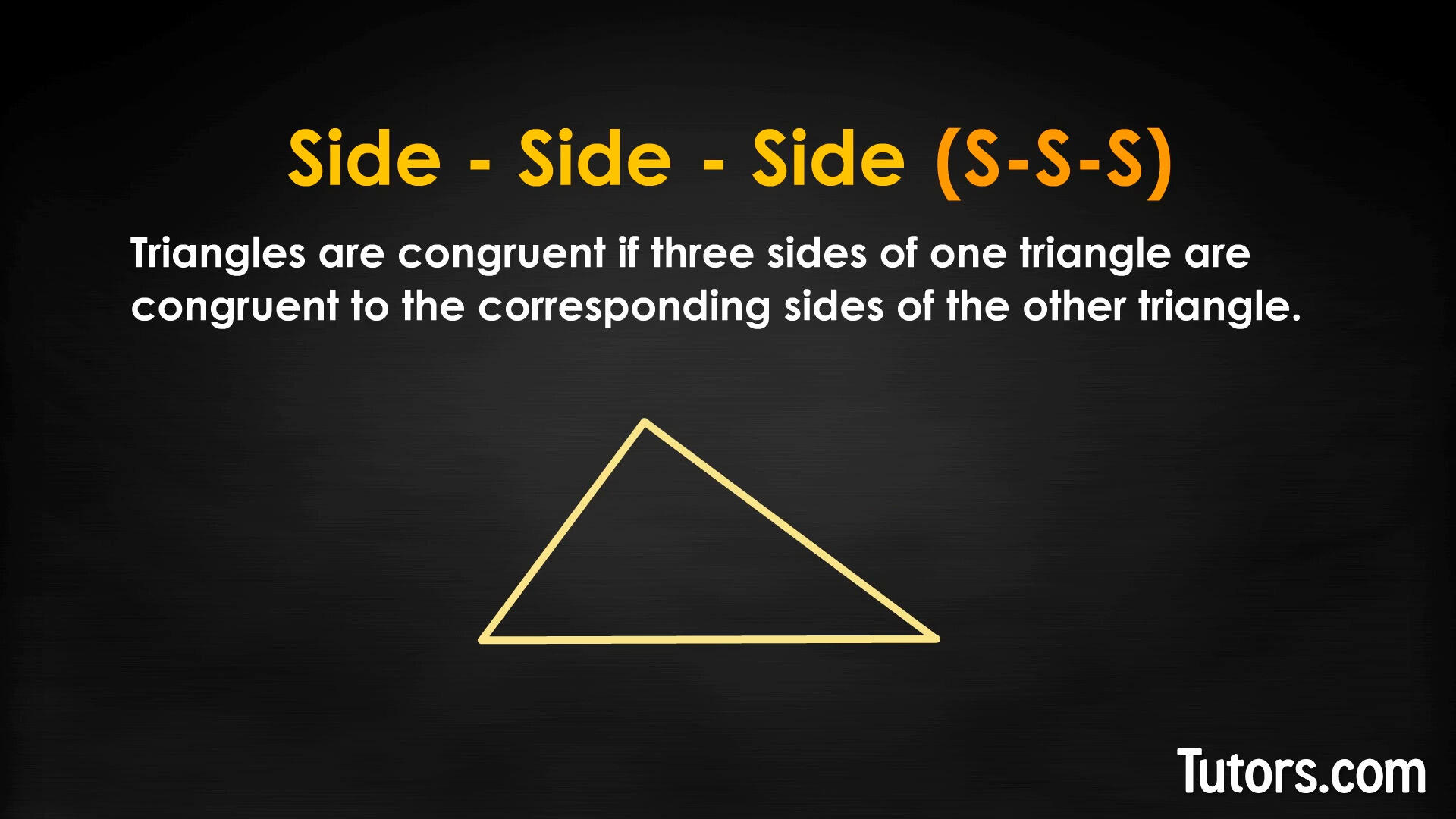 SSS Theorem - Triangle Congruence