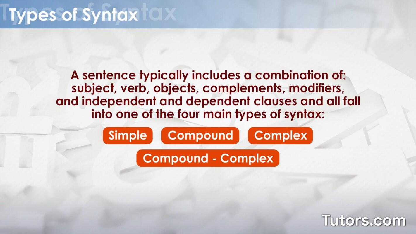 Types of syntax