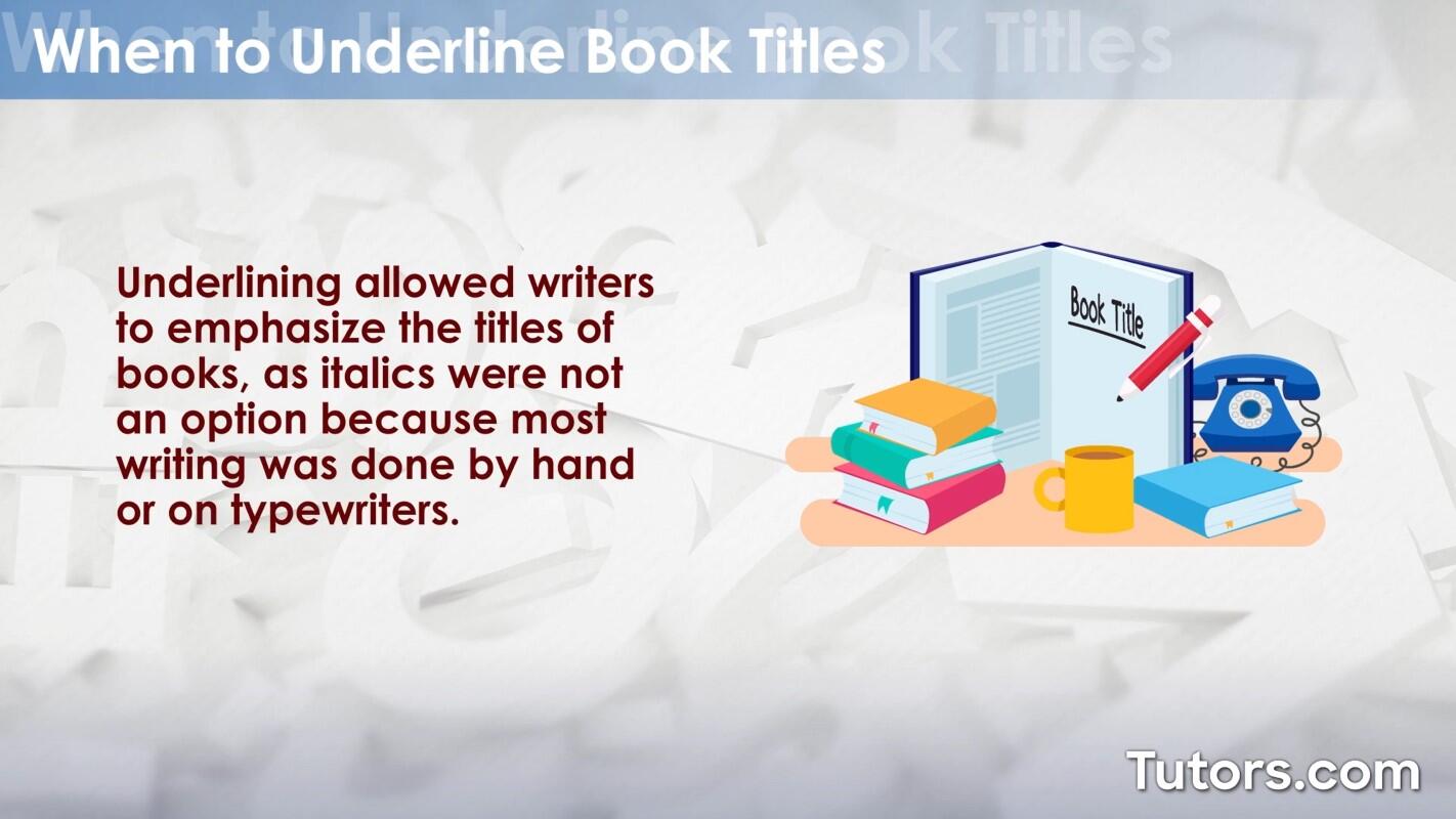Underline handwritten book titles