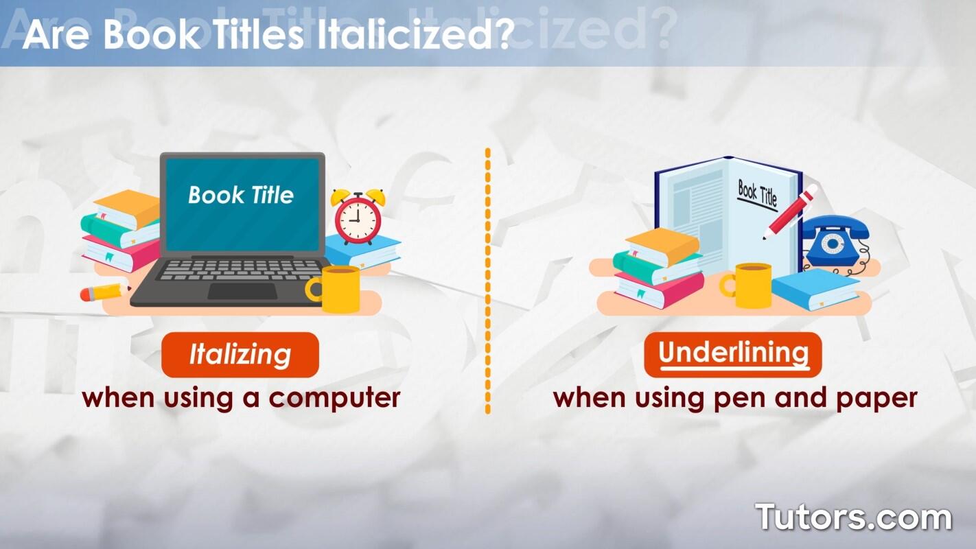 When to italicize or underline a book title