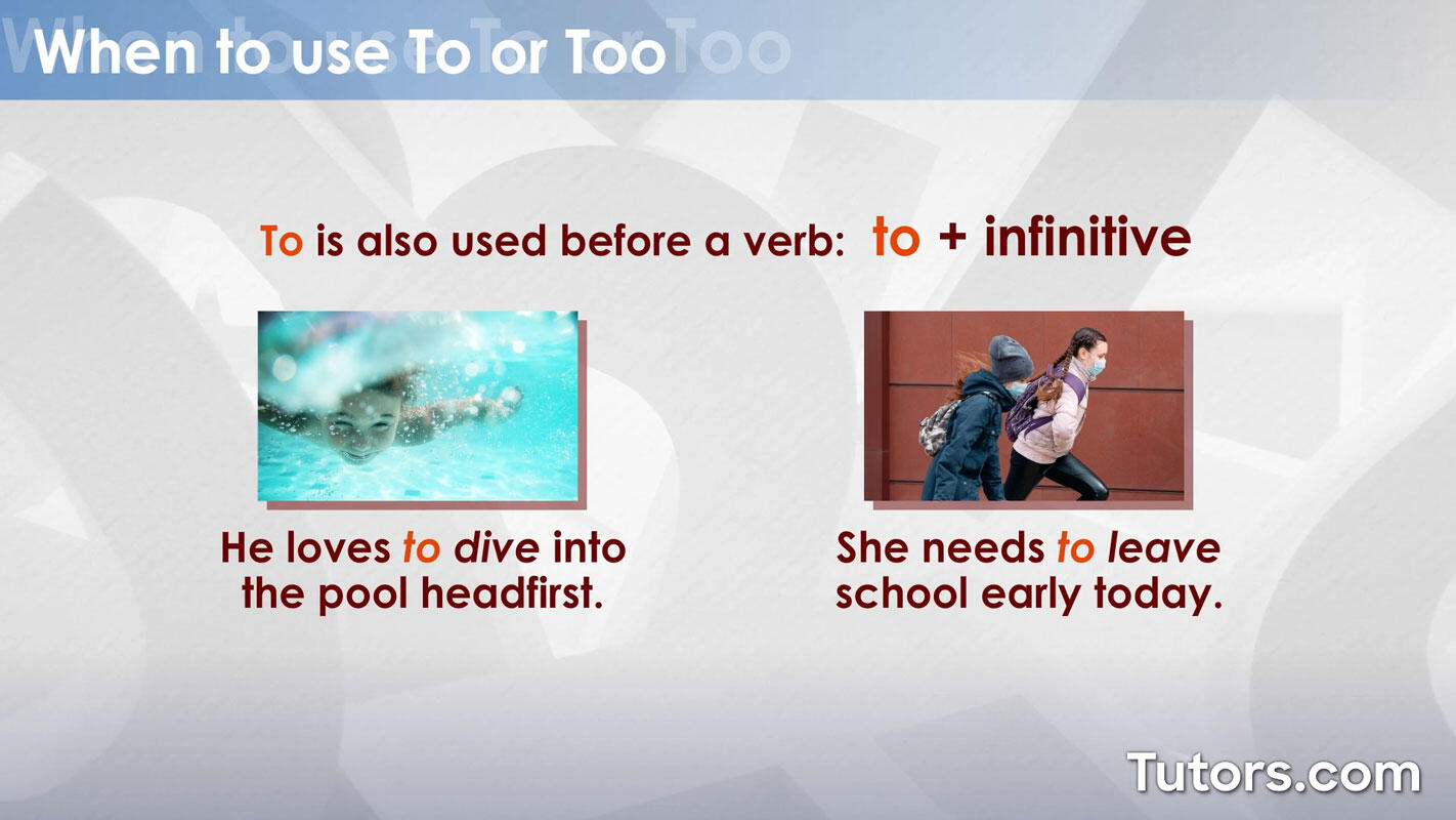 To combined with an infinitive