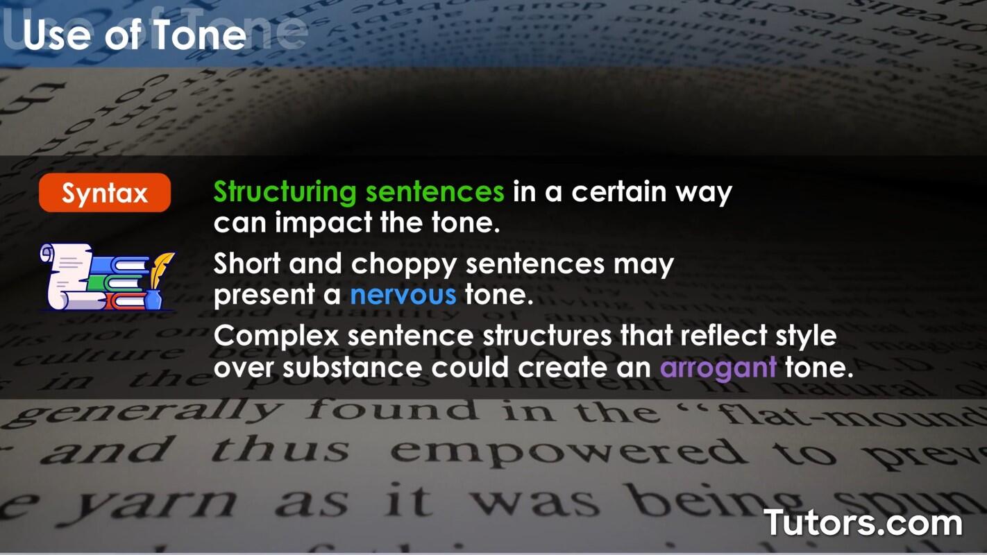 Using syntax to impact tone