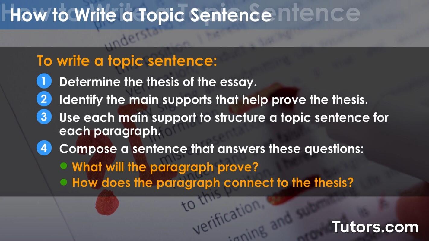 How to write a topic sentence