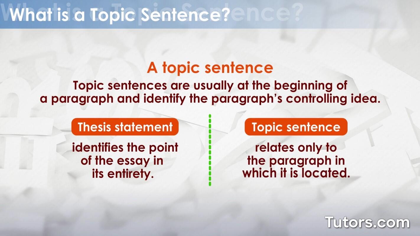 Topic sentence vs. thesis statement
