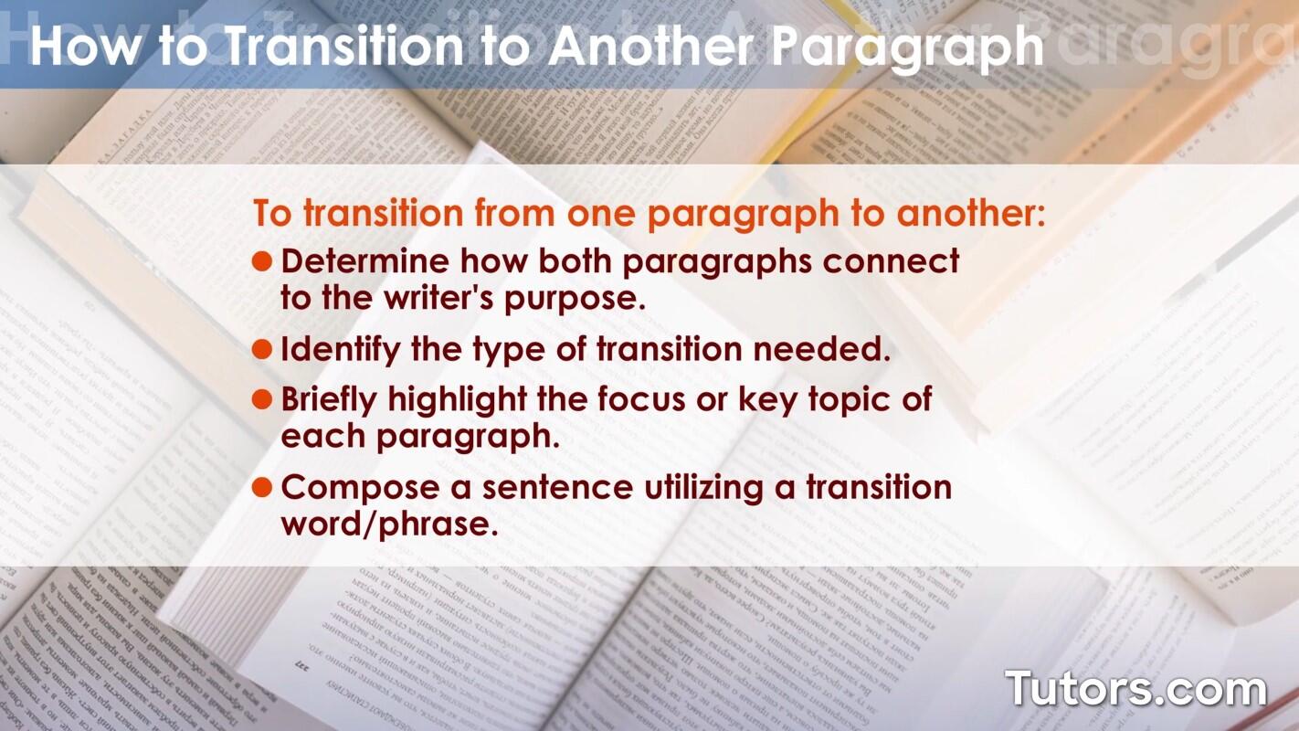 How to transition paragraphs
