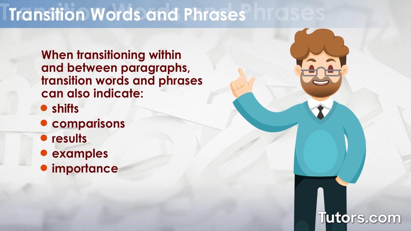 Transition words and phrases
