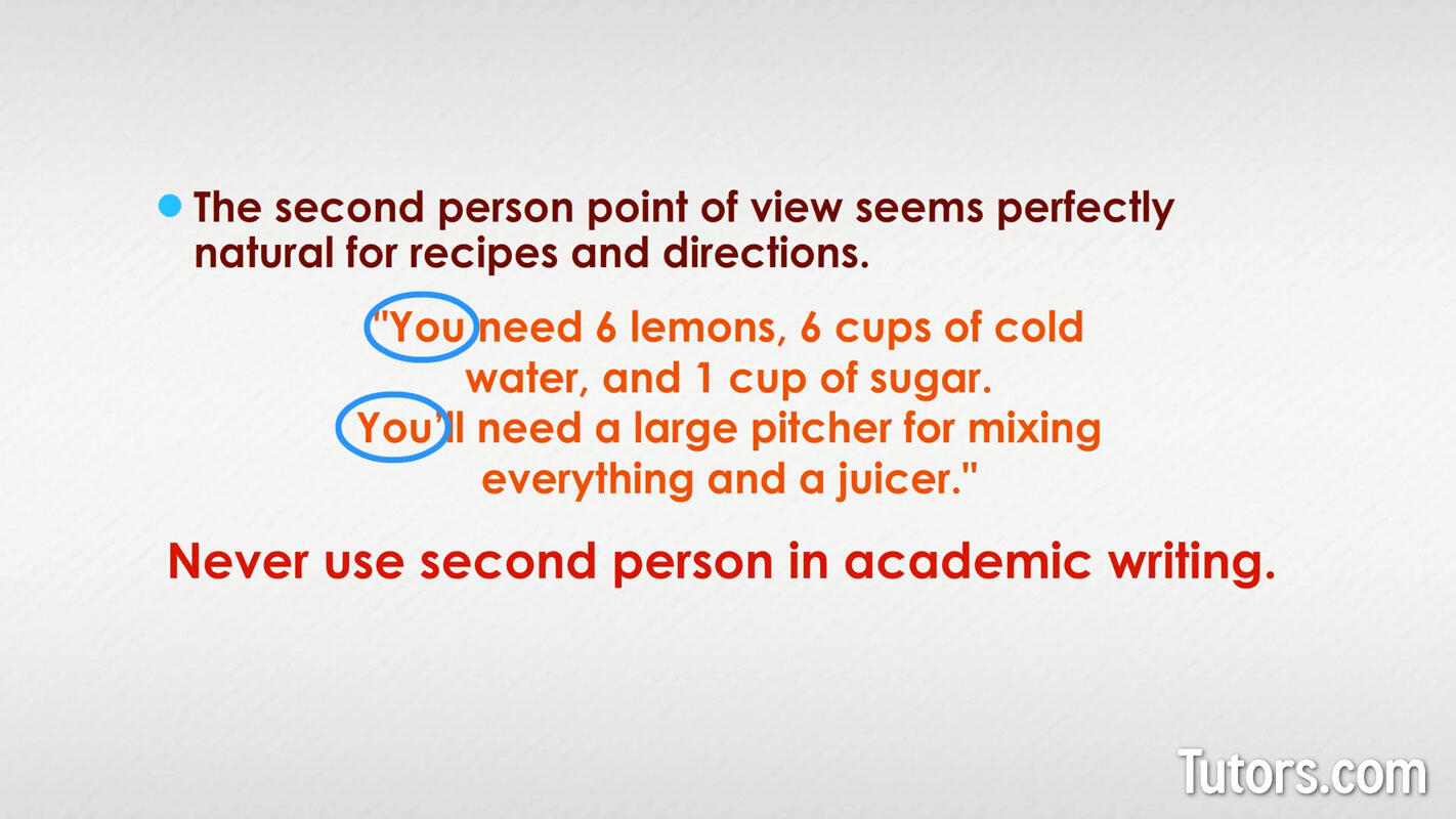 Using second person point of view