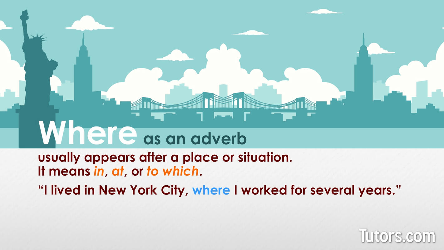 Where definition as adverb