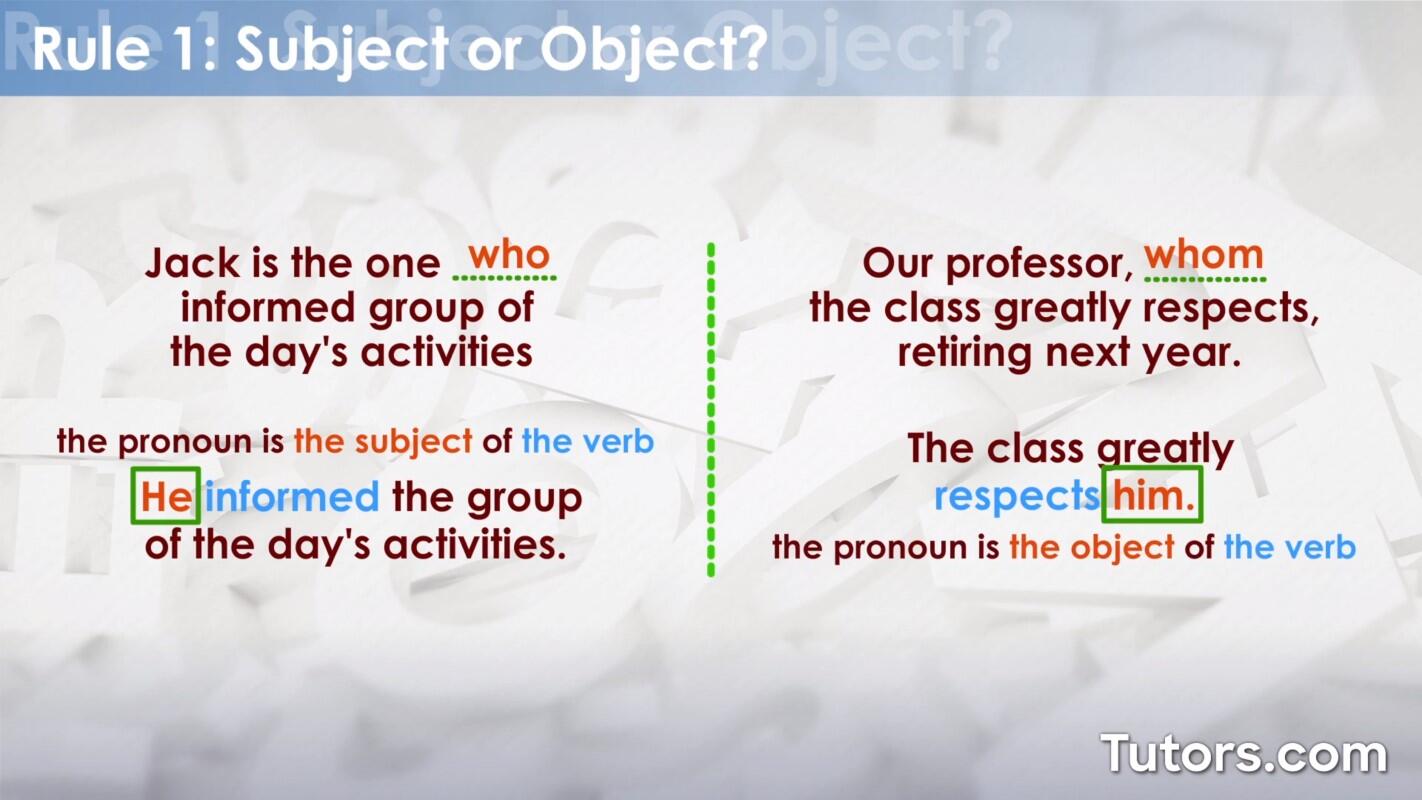 Subject or object?