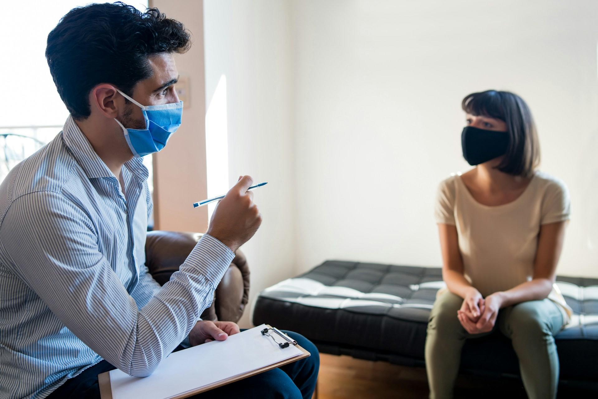 psychologist and patient discussing