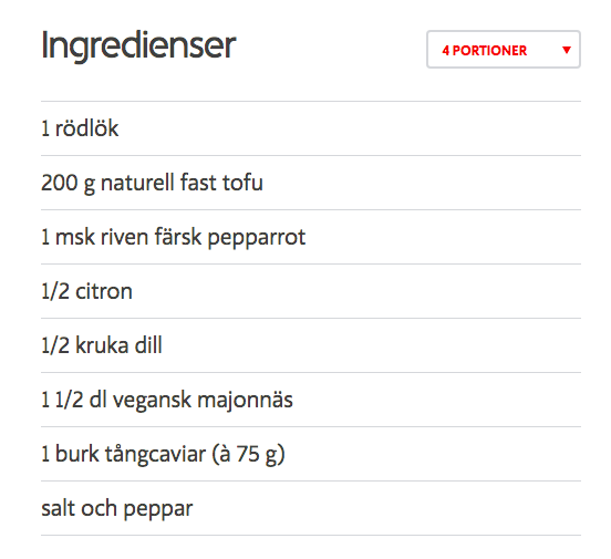 vegansk mat