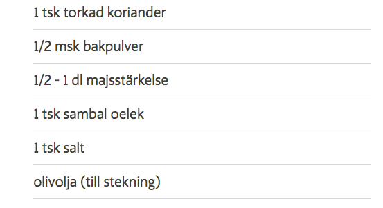 vegansk mat