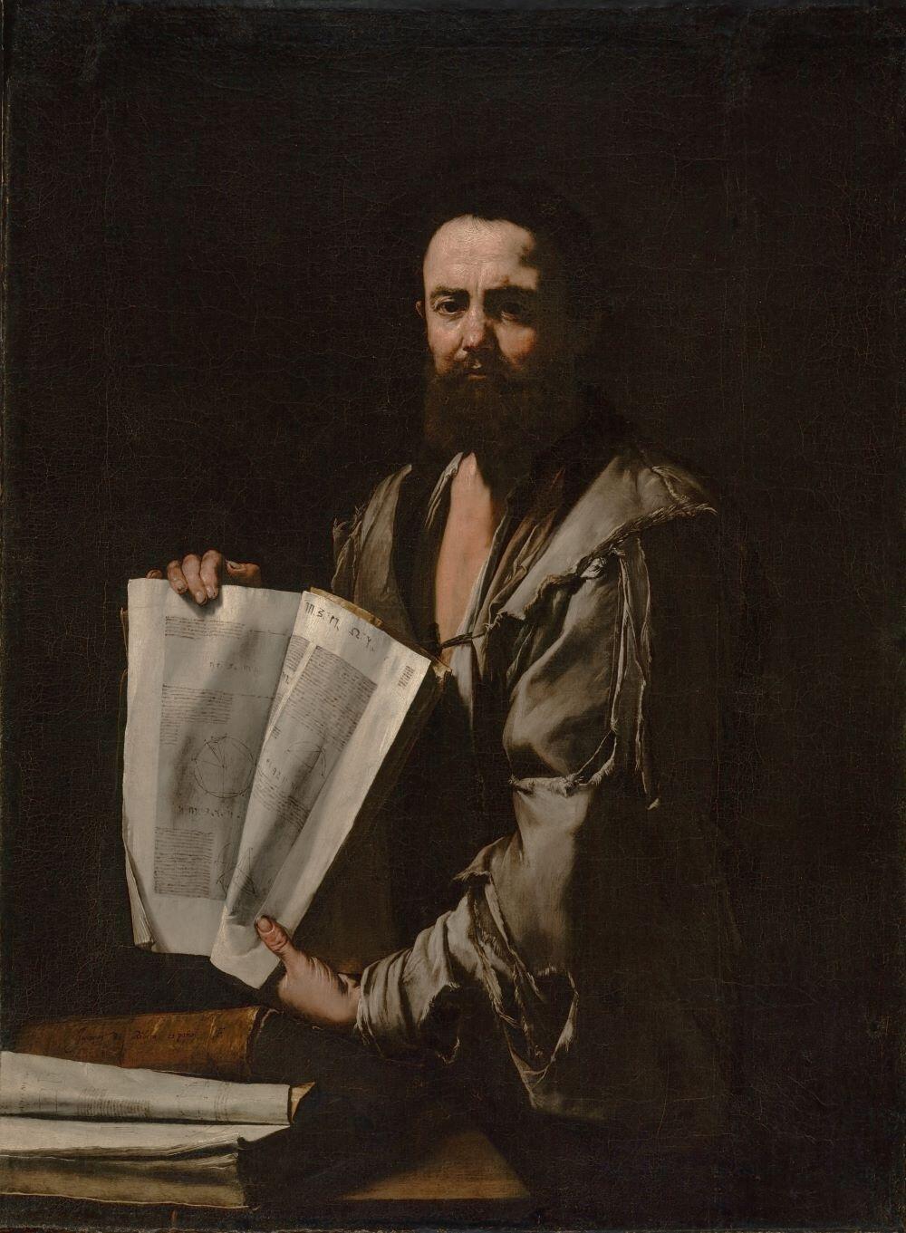 porträtt av Euklides målat av Jusepe de Ribera