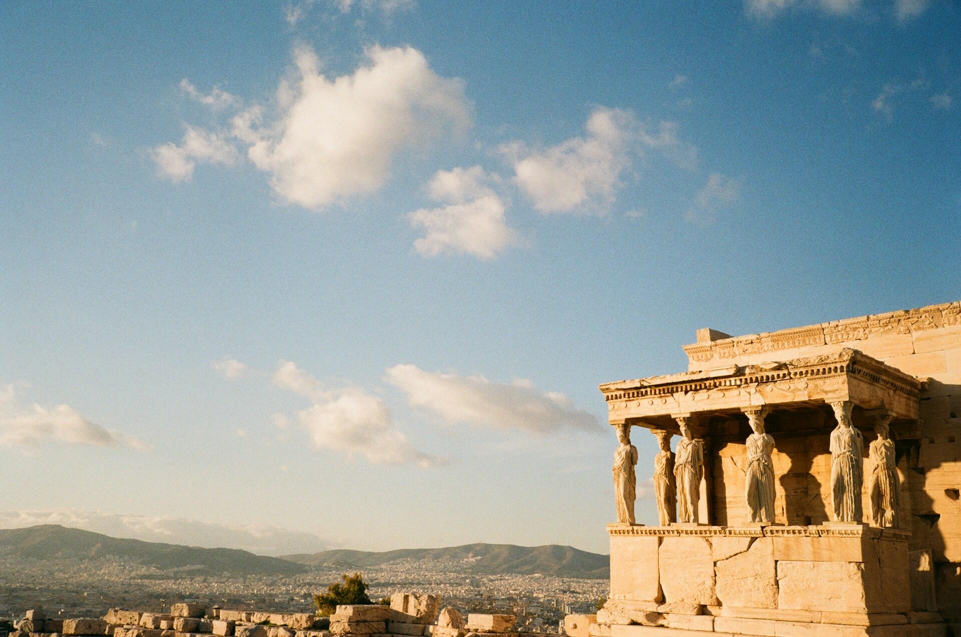 Bild på templet Akropolis i Aten, Grekland.