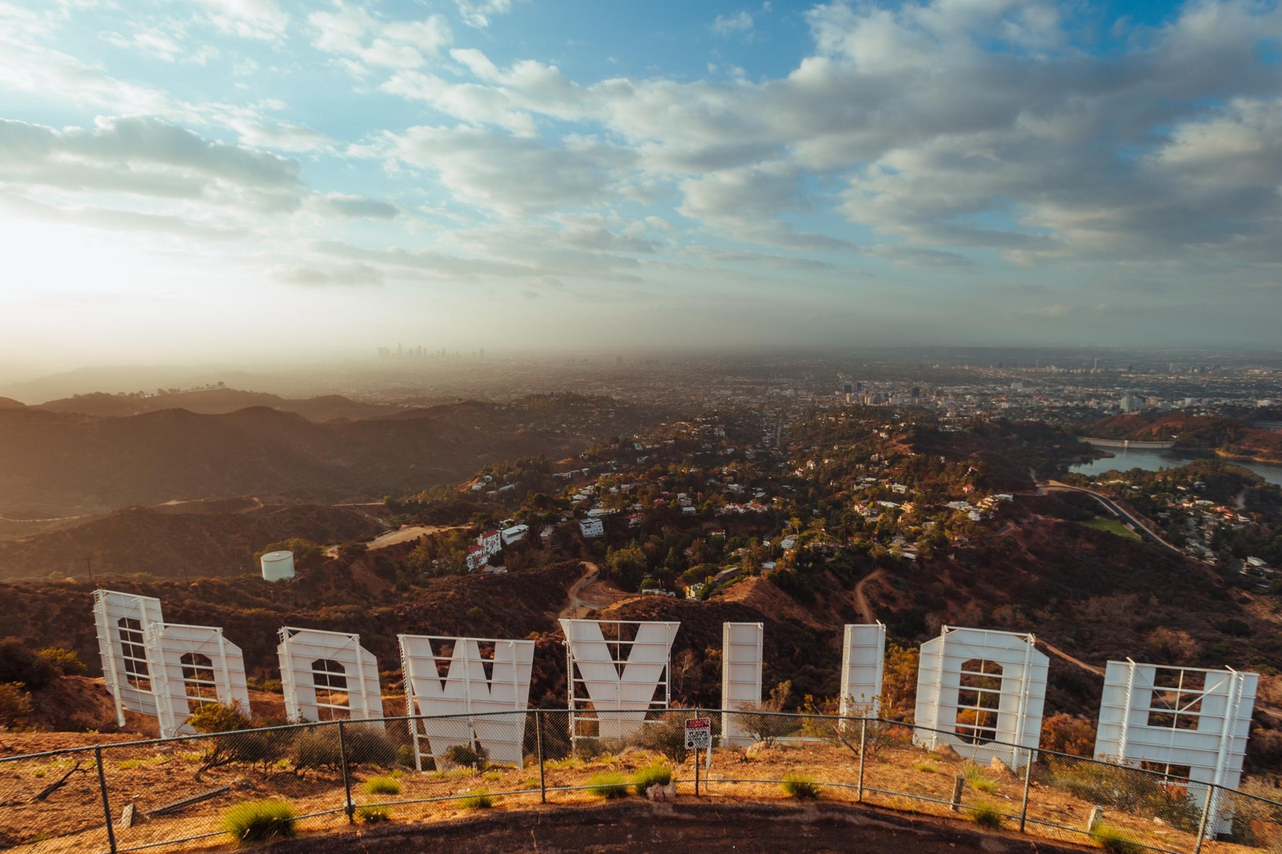 Hollywood skylten bakifrån