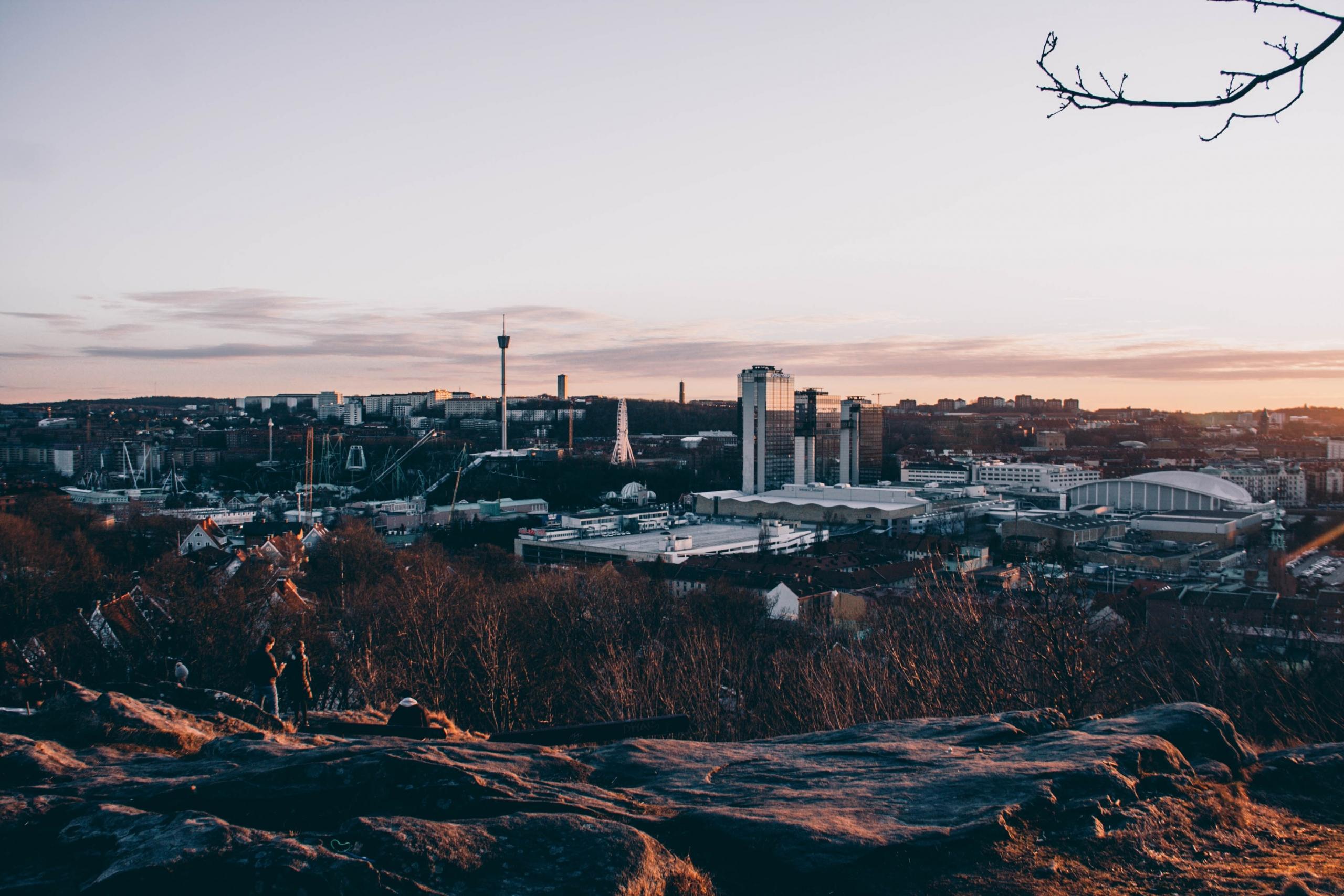 Göteborg i solnedgång