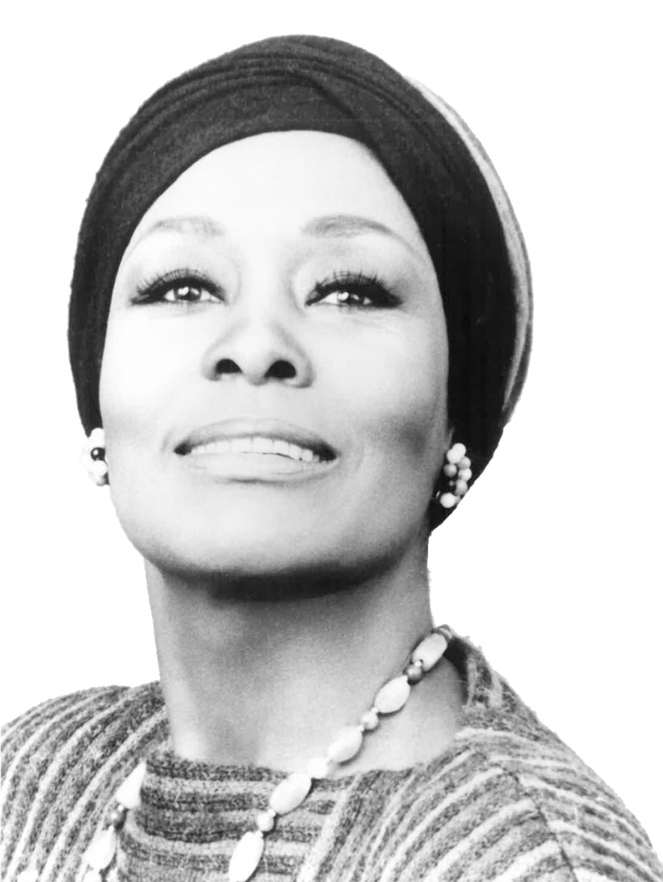 Svartvitt fotografi på operasångerskan Shirley Verrett (1931-2010).