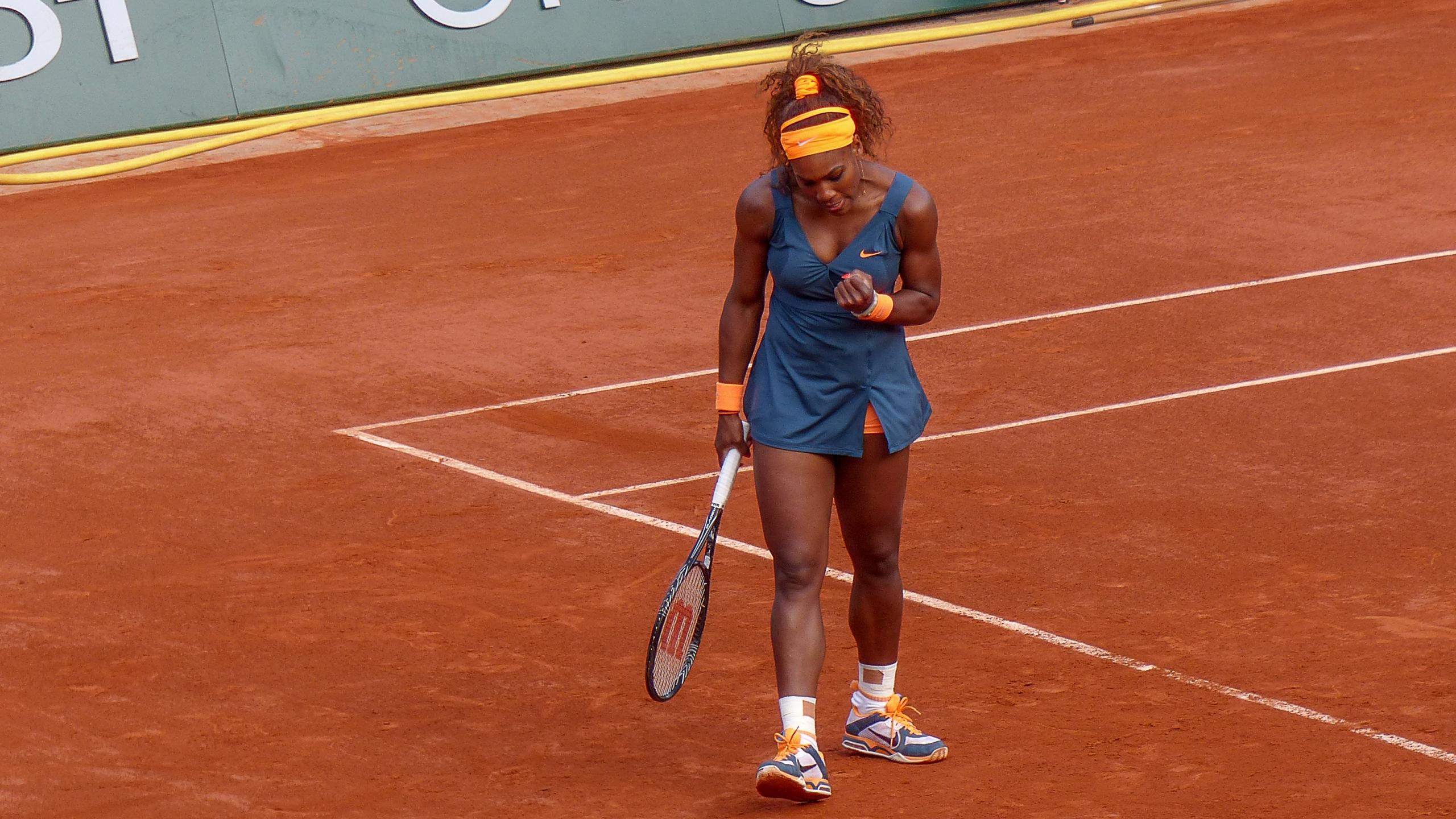 Serena Williams under en tennismatch i Frankrike 2013.