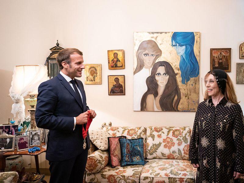 Artisten Fairuz gästar Macron