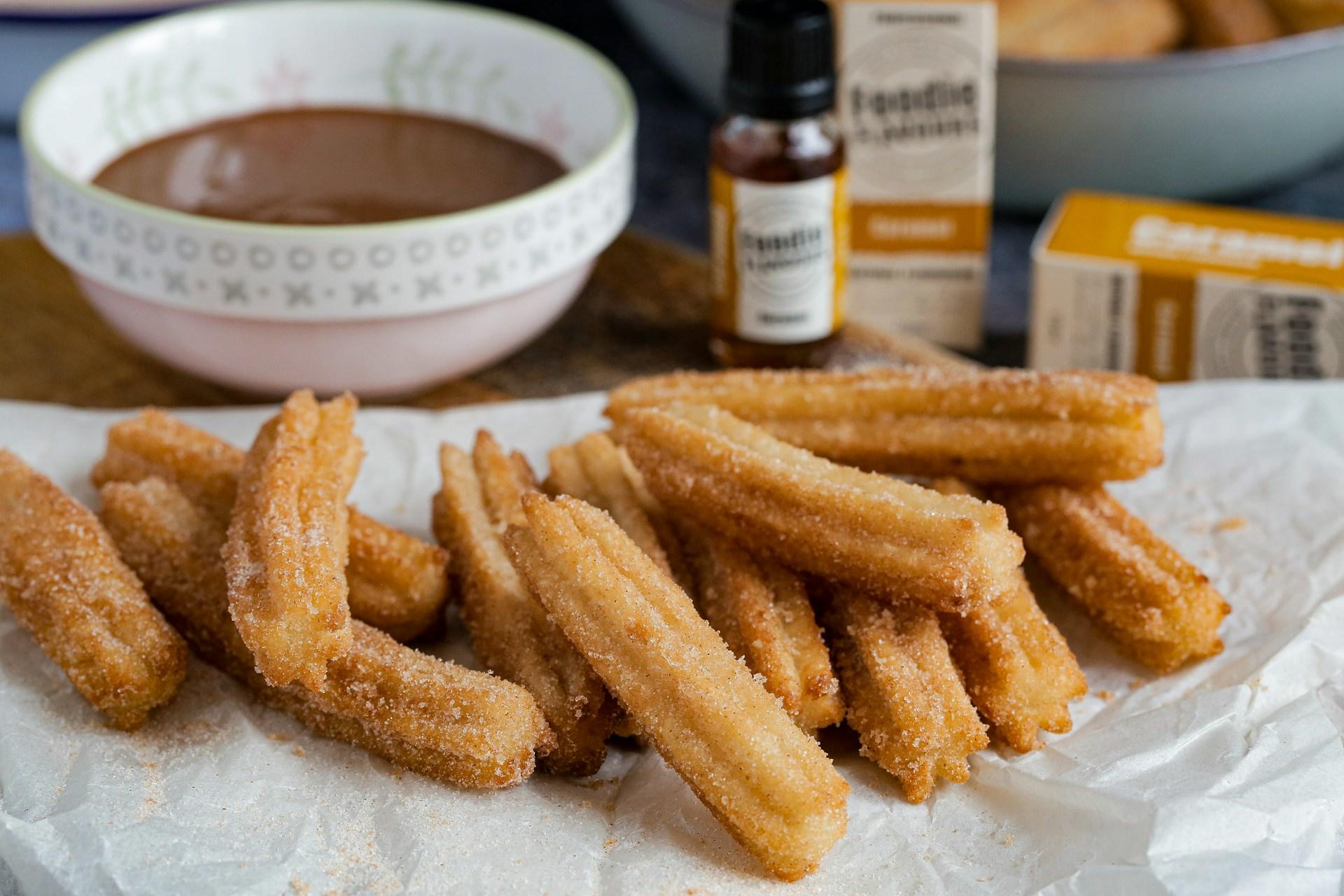 Churros i en hög.