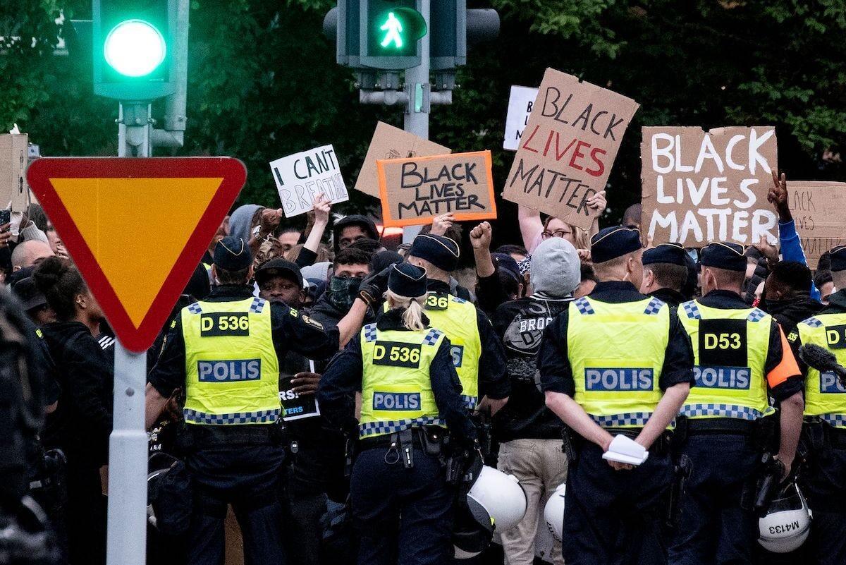 BLM demonstration i Sverige 2020.